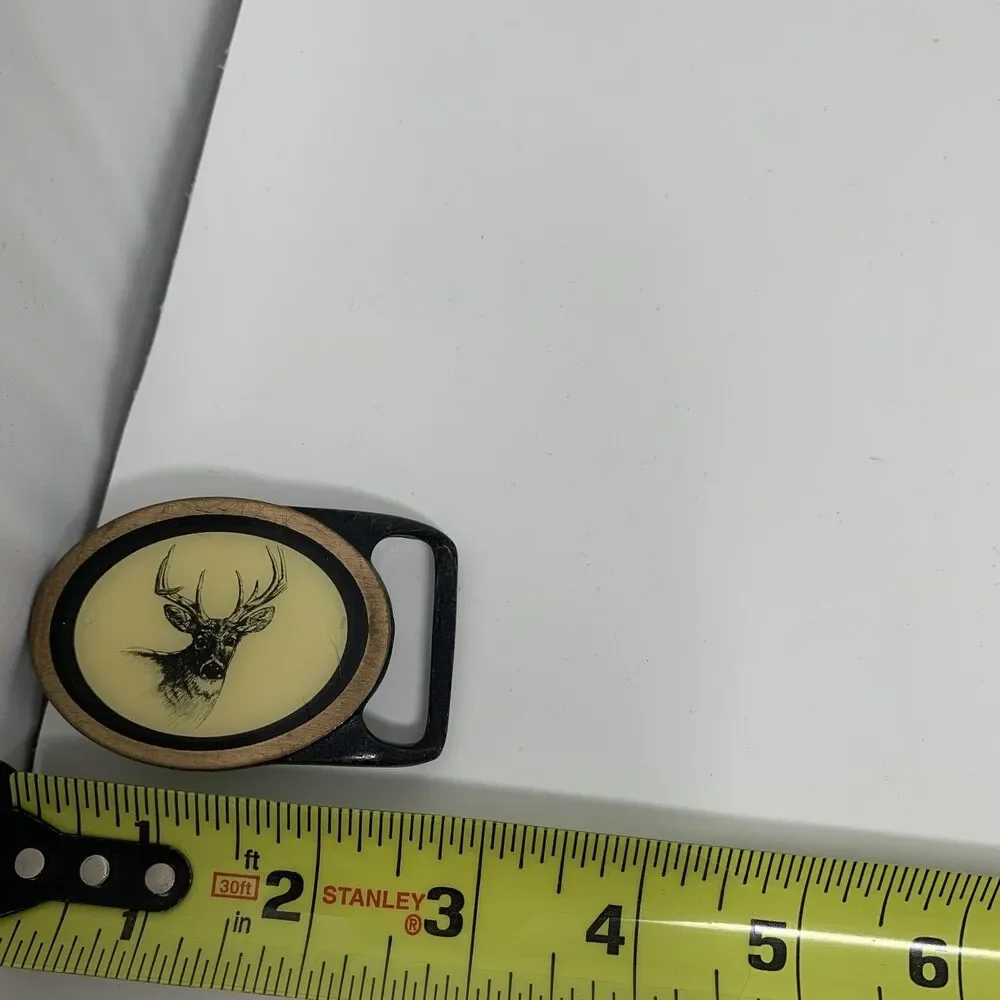 Tech Ether Guild Deer Buck Belt Buckle Mens Oval Western Brass Wildlife